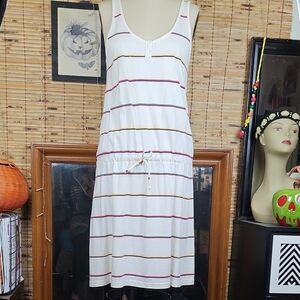 Merona Sleeveless Striped Midi Dress - White, Red, Gold